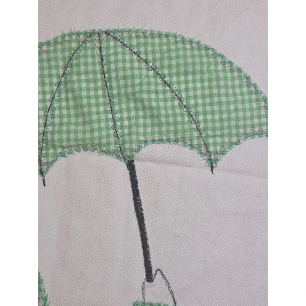 2‎ Embroidered Ruffled Pillowcases Southern Belle Sunbonnet Sue Applique Green